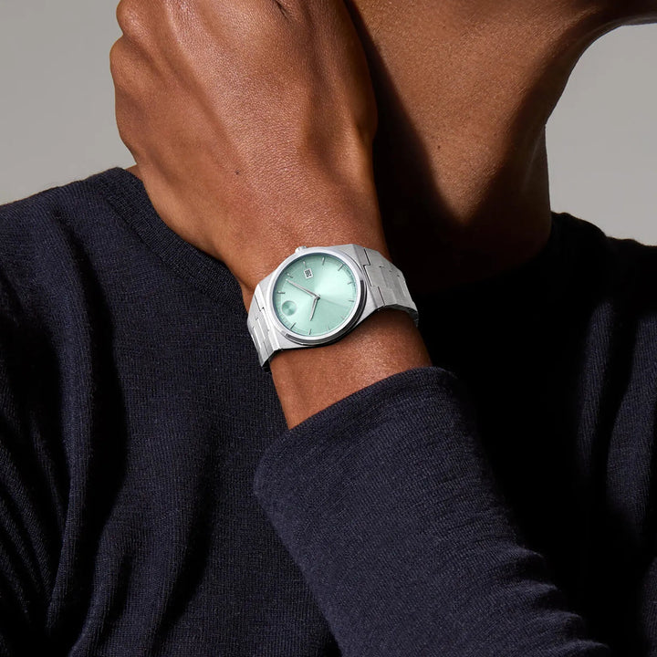 Movado Bold Men's Watch Silver Tone Case Blue Dial Quartz