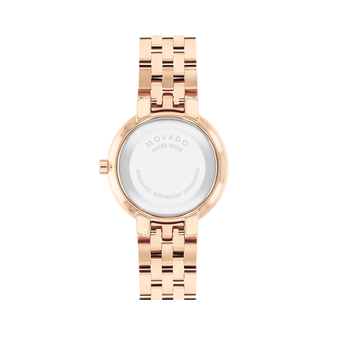 Movado Ladies White Dial Watch Gold Tone Case Quartz