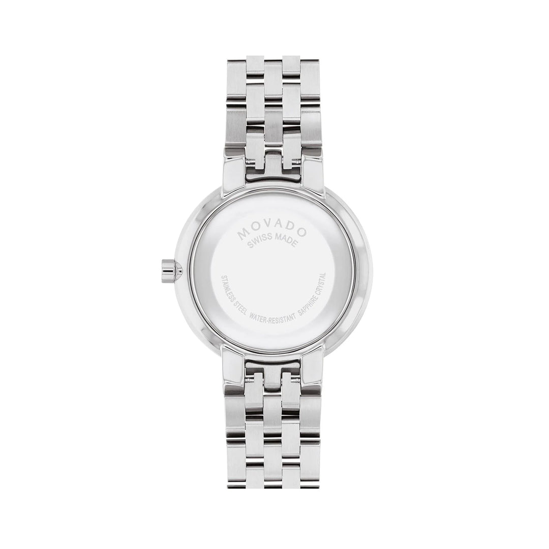 Movado Ladies Watch Silver Tone Case Brown Dial Quartz