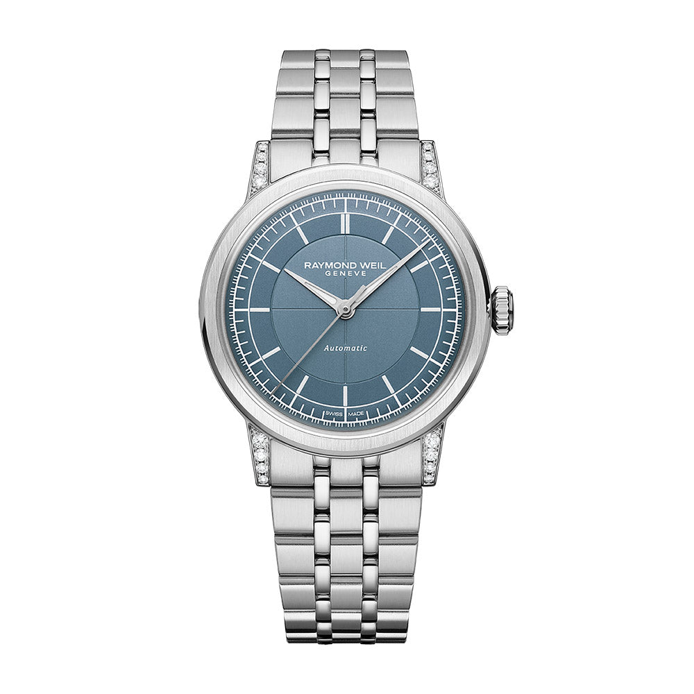 Raymond Weil Millesime Stainless Steel Dmnd Case Daimond Denim Blue Dial Automatic Watch