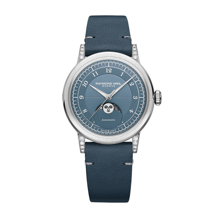 Raymond Weil Millesime Stainless Steel Dmnd Case Diamond Denim Blue Dial Automatic Watch