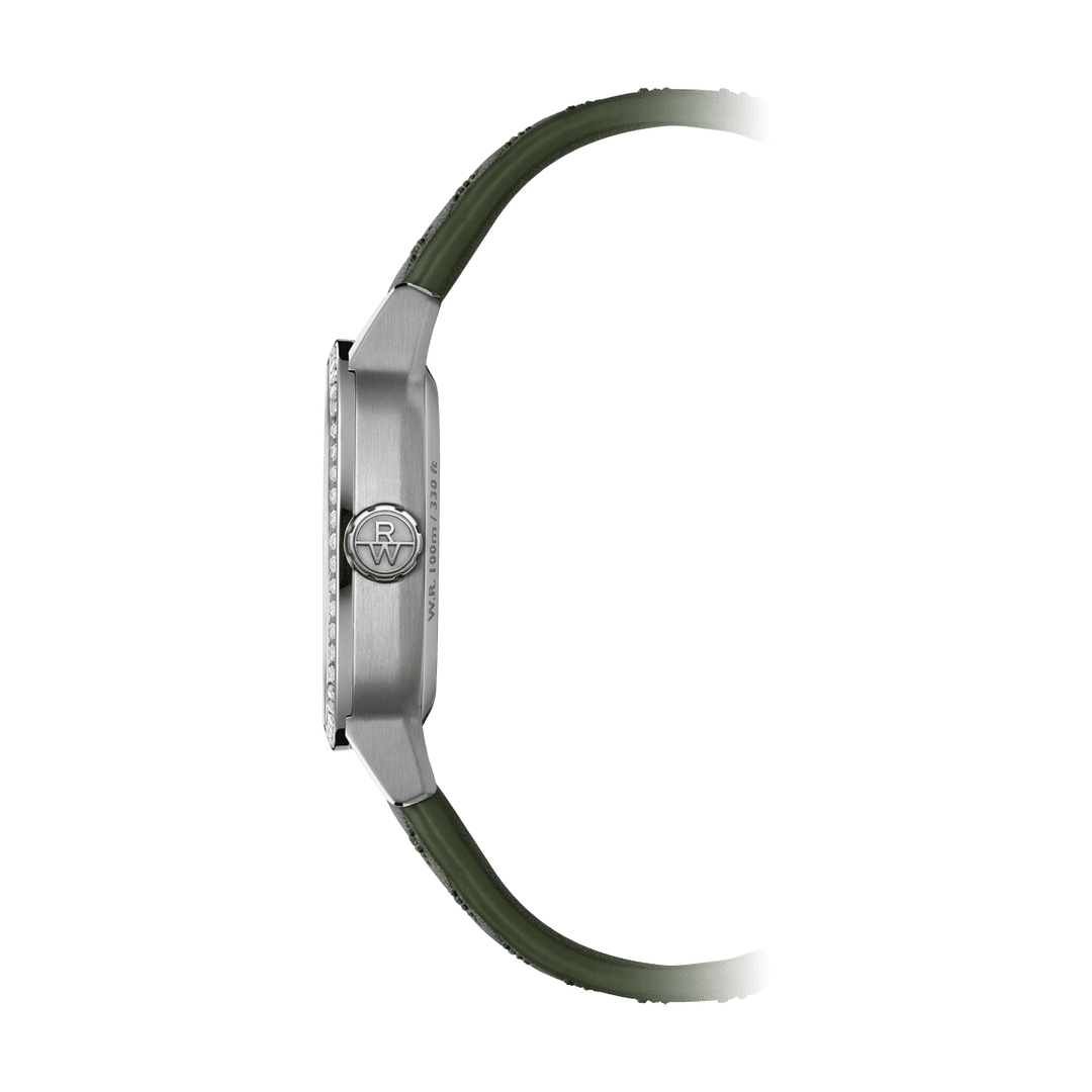 Raymond Weil Freelancer Ladies Automatic Green Dial Leather Watch 34.5 X 34.5mm