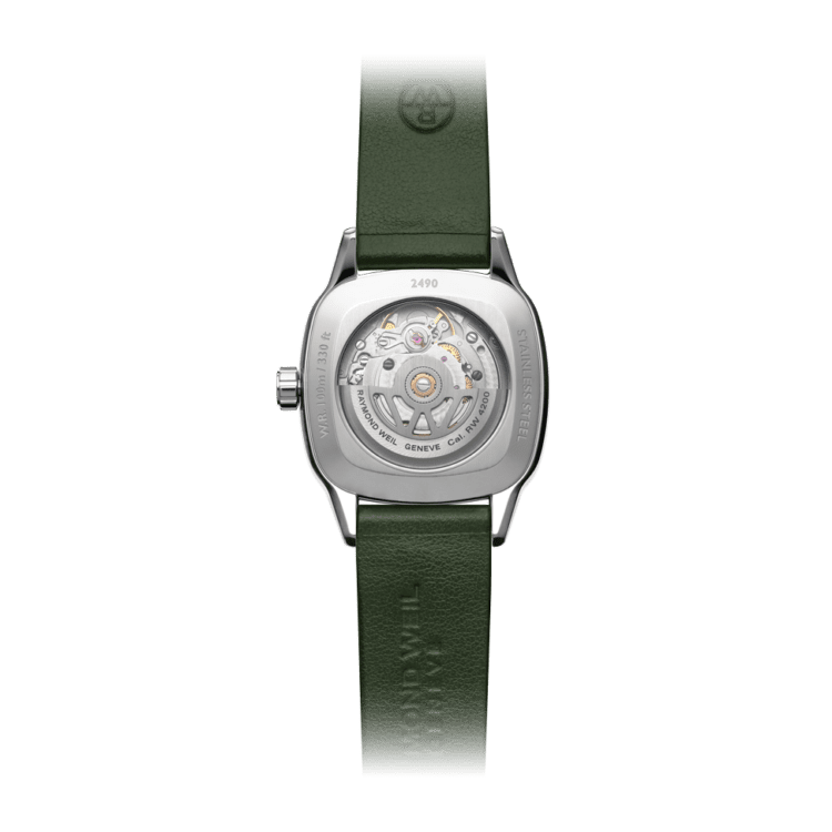 Raymond Weil Freelancer Ladies Automatic Green Dial Leather Watch 34.5 X 34.5mm