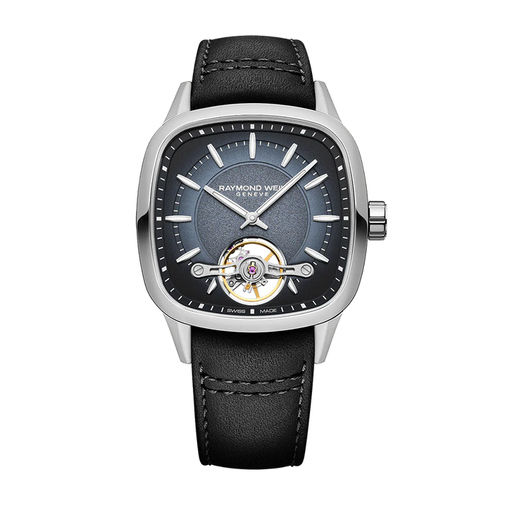 Raymond Weil Freelancer Calibre RW1212 Men’s Automatic Black Leather Strap Watch  40 X 40mm