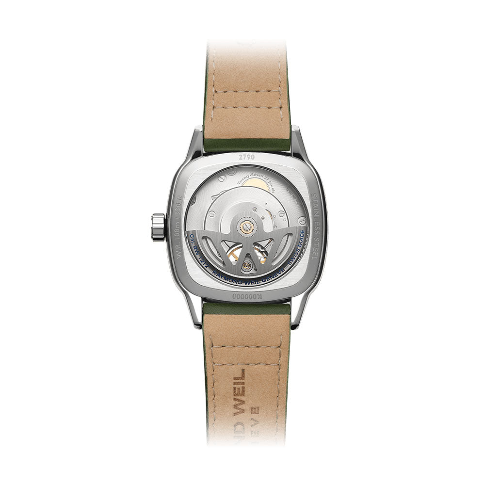 Raymond Weil Freelancer Calibre RW1212 Men’s Automatic Green Leather Strap Watch 40mm