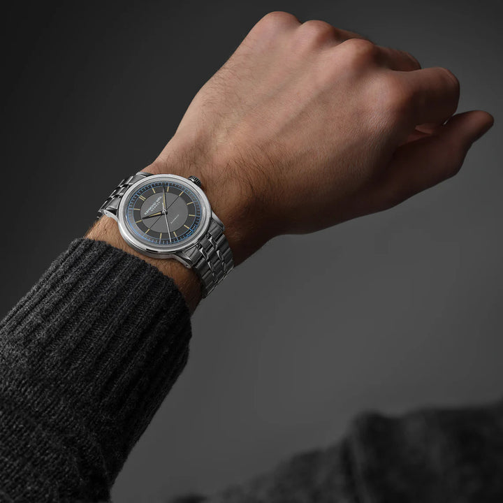 RAYMOND WEIL MILLESIME AUTOMATIC CENTRAL SECONDS ANTHRACITE SECTOR DIAL WATCH