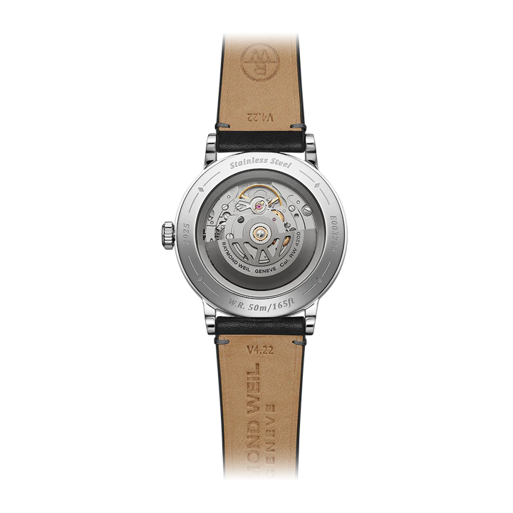 Raymond Weil Millesime Men's Automatic Black Leather Strap Watch 39.5mm