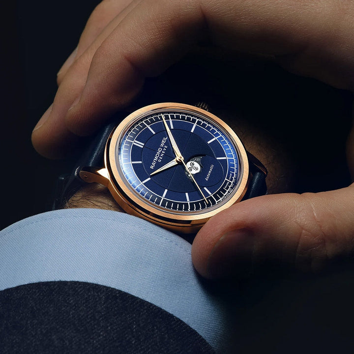 Raymond Weil Millesime Stainless Steel Case Midnight Blue Sector Dial Automatic Watch