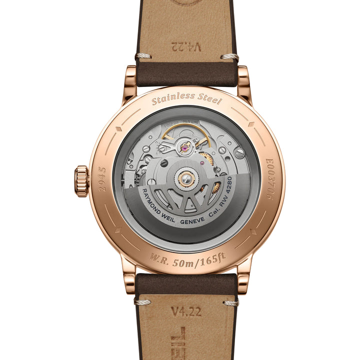 RAYMOND WEIL MILLESIME AUTOMATIC MOON PHASE BROWN DIAL WATCH