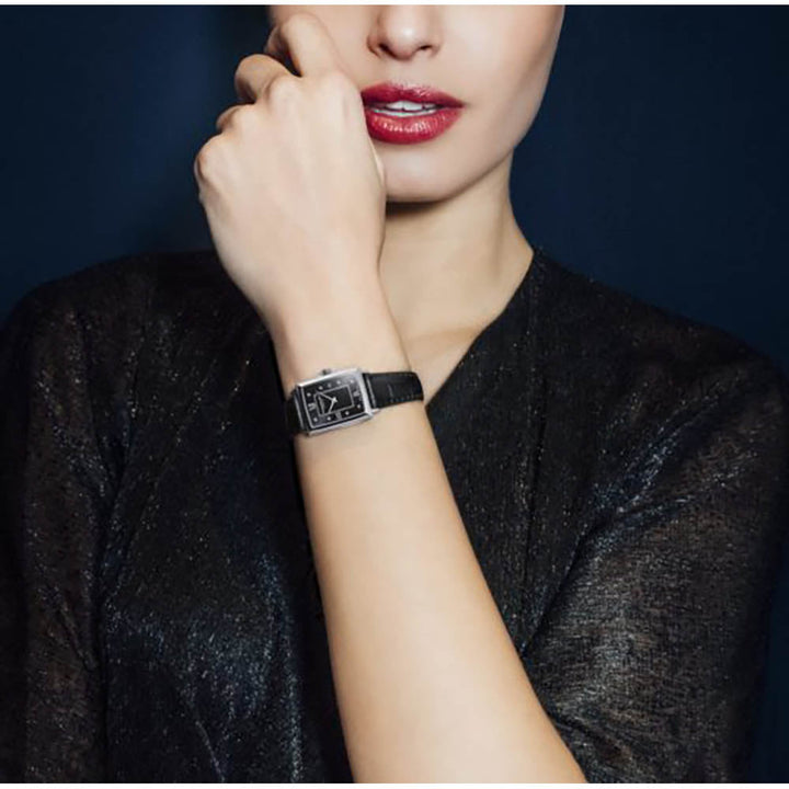 Raymond Weil Women's Toccata Leather Strap Black Dial Diamond Watch