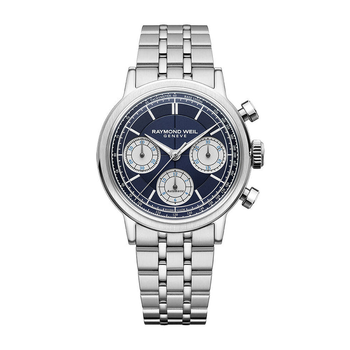 Raymond Weil Millesime Stainless Steel Case Blue Sector Dial Automatic Watch