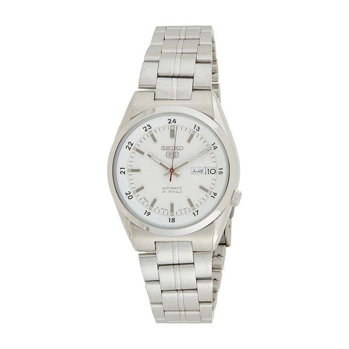 Seiko Mens Automatic Watch, Analog Display And Stainless Steel Strap Snk559J1