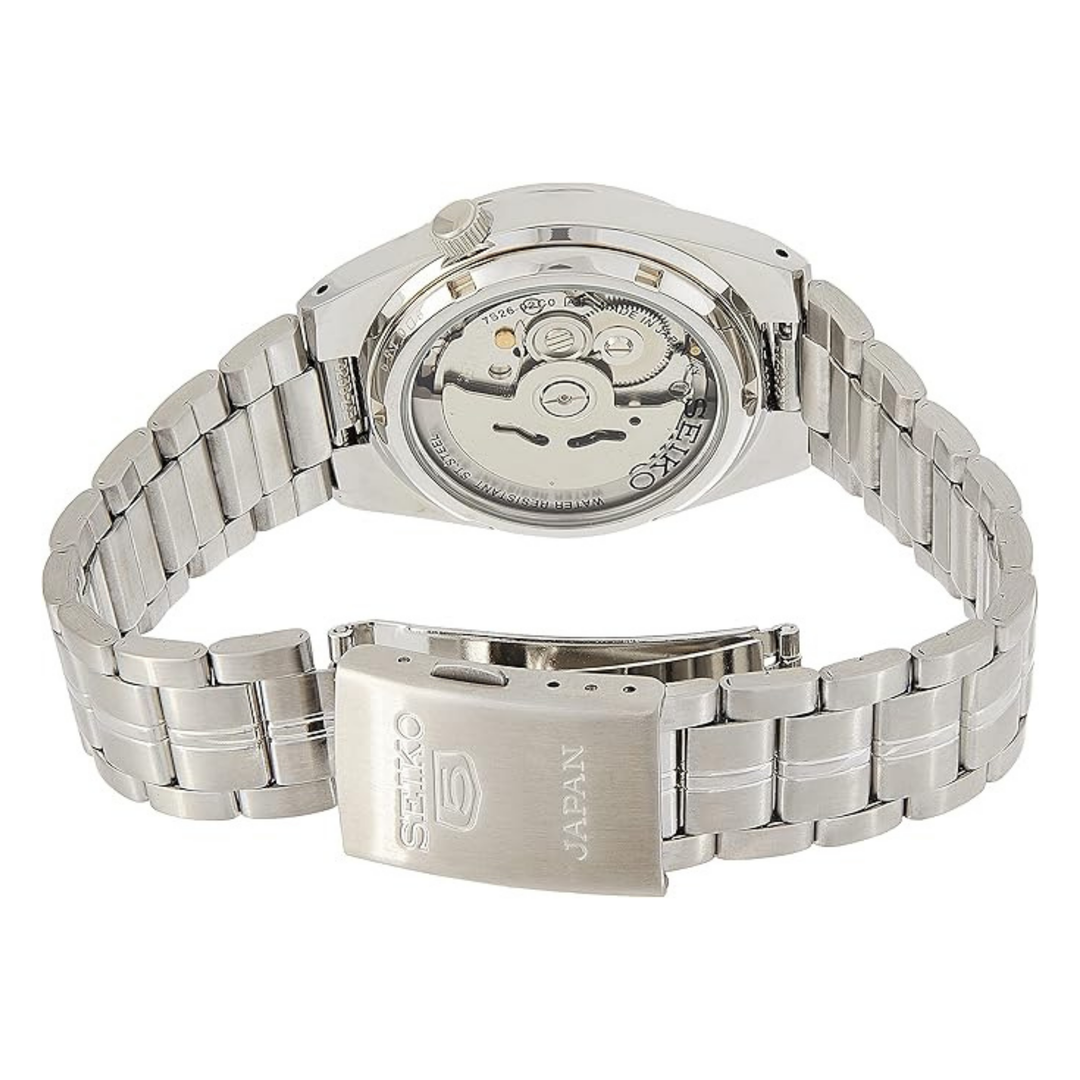 Seiko Men's Black Dial Stainless Steel Band Watch