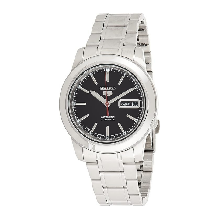 Seiko Mens Automatic Watch, Analog Display And Stainless Steel Strap SNKE53J1