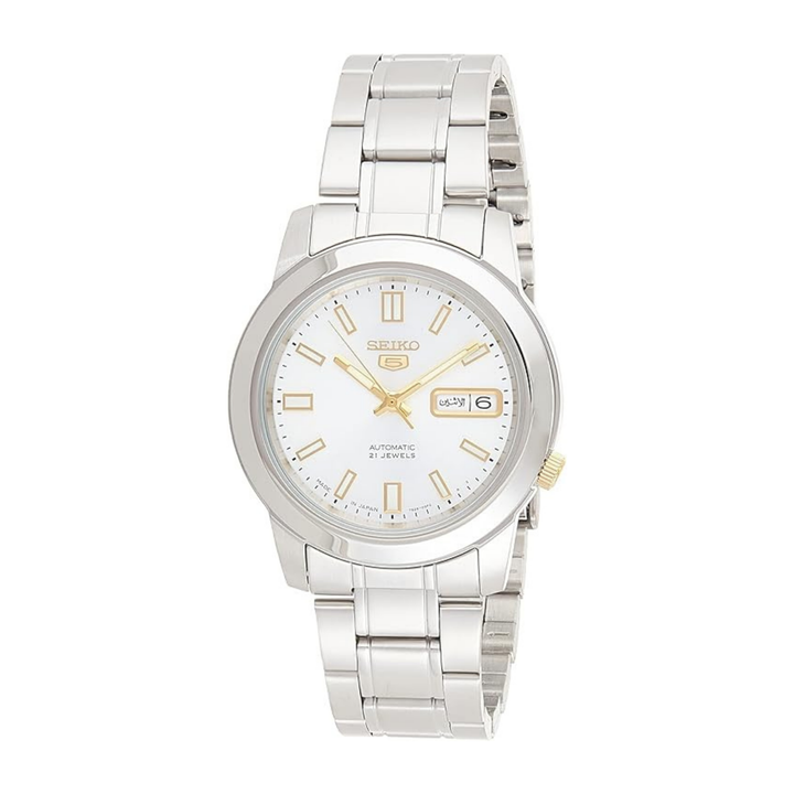 Seiko Men's Silver Stainless Steel Band Watch - SNKK09J1