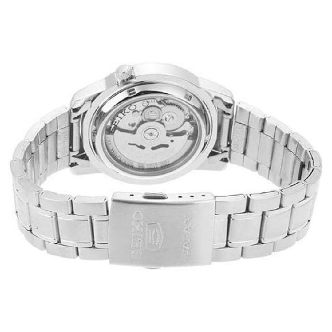 Seiko 5 Stainless Steel Black Dial Watch Men's SNKK31J1