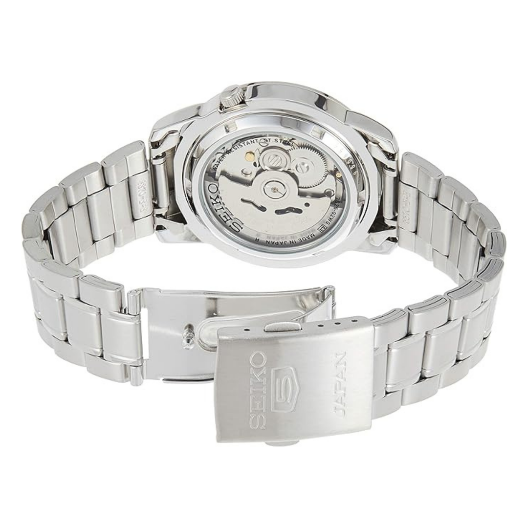 Seiko 5 Men's Black Dial Stainless Steel Automatic Watch - SNKK35J1