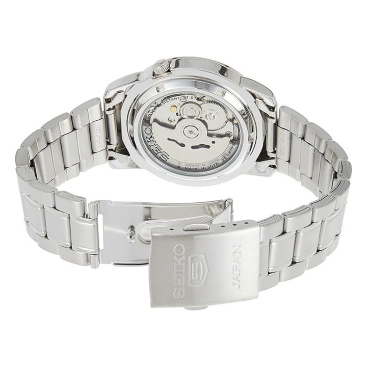 Seiko 5 Men's Black Dial Stainless Steel Automatic Watch - SNKK35J1