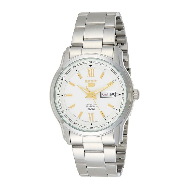 Seiko Men's Seiko 5 Automatic Watch With Analog Display And Stainless Steel Strap Snkp15J1