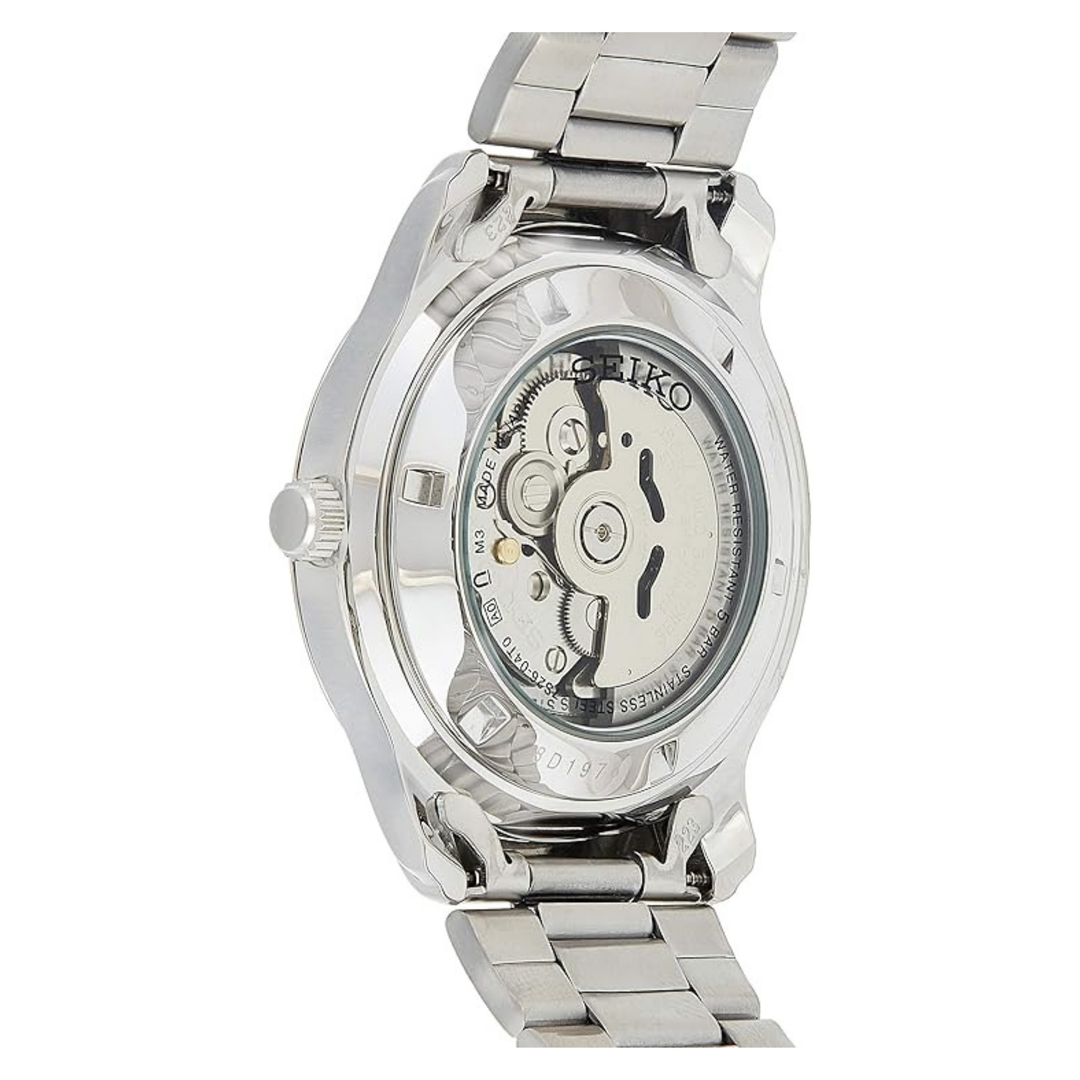 Seiko men's automatic watch with analog display and stainless steel strap snkp17j1