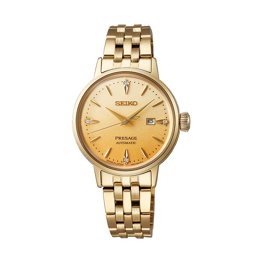 Seiko Presage Cocktail Time Eggnog Gold-Tone Diamond Women&
