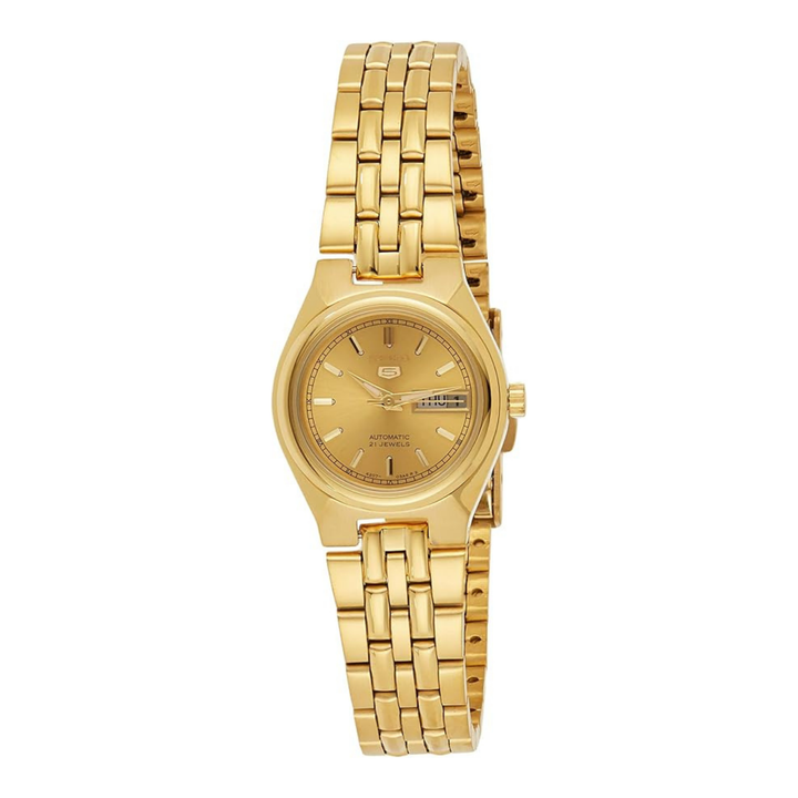 Seiko Women's SYMA04 Seiko 5 Automatic Gold Dial Gold-Tone Stainless Steel Watch