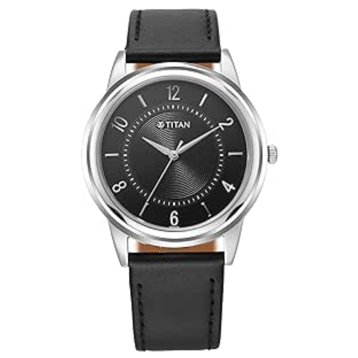 Titan Karishma Zing Men’s Quartz Analog Watch with Black Dial &amp; Leather Strap