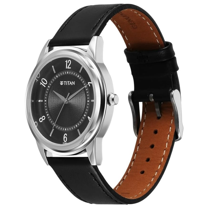 Titan Karishma Zing Men’s Quartz Analog Watch with Black Dial &amp; Leather Strap