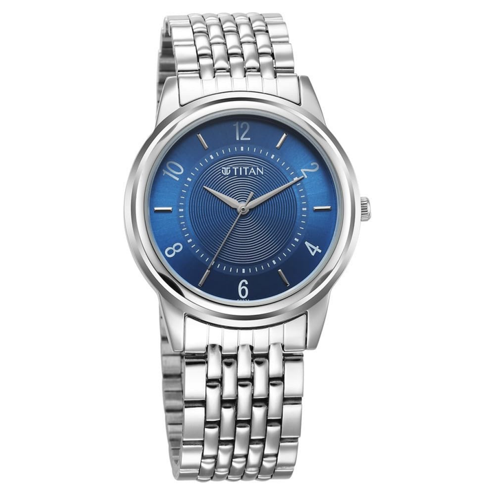 Titan Karishma Zing Men’s Quartz Analog Watch with Blue Dial &amp; Stainless Steel Strap