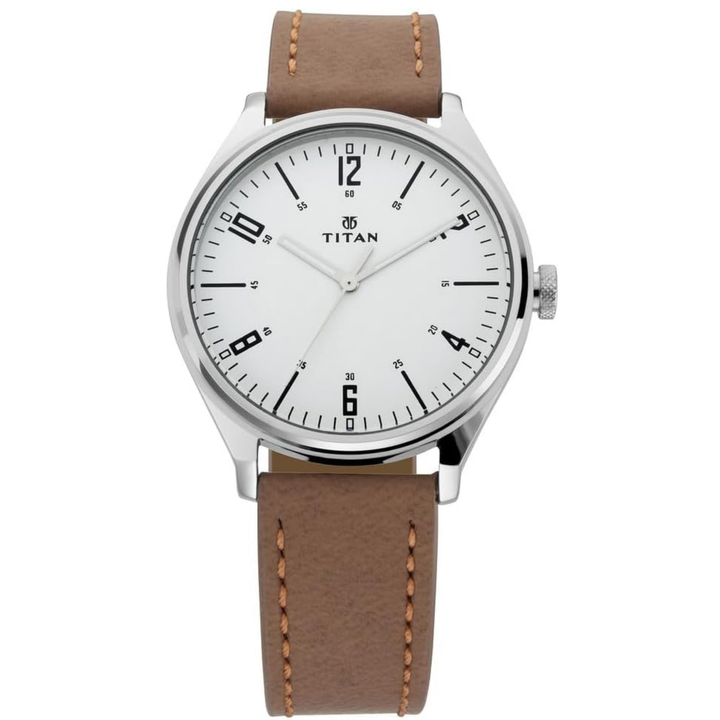 Workwear Men’s Watch with Silver Dial &amp; Tan Leather Strap