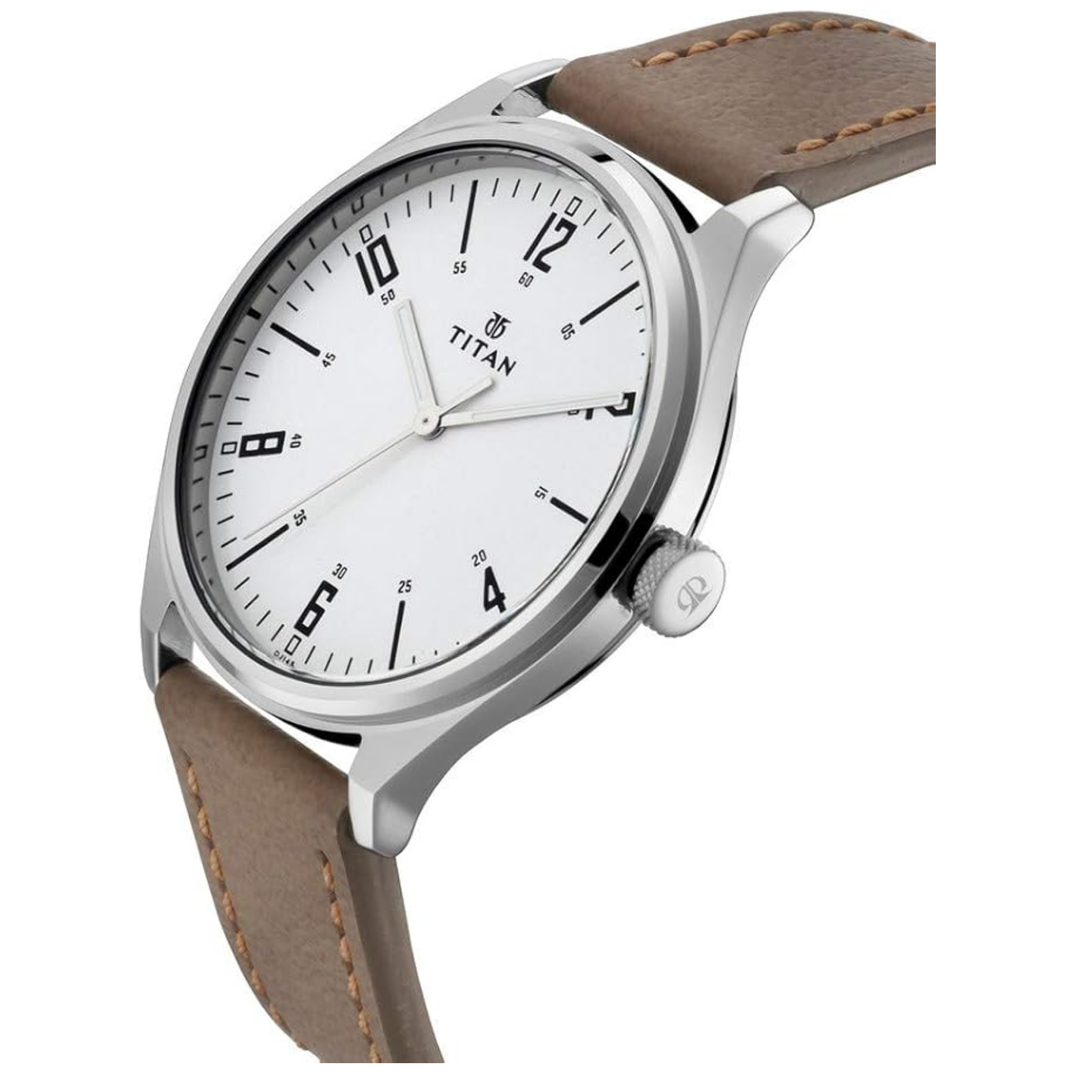 Workwear Men’s Watch with Silver Dial &amp; Tan Leather Strap