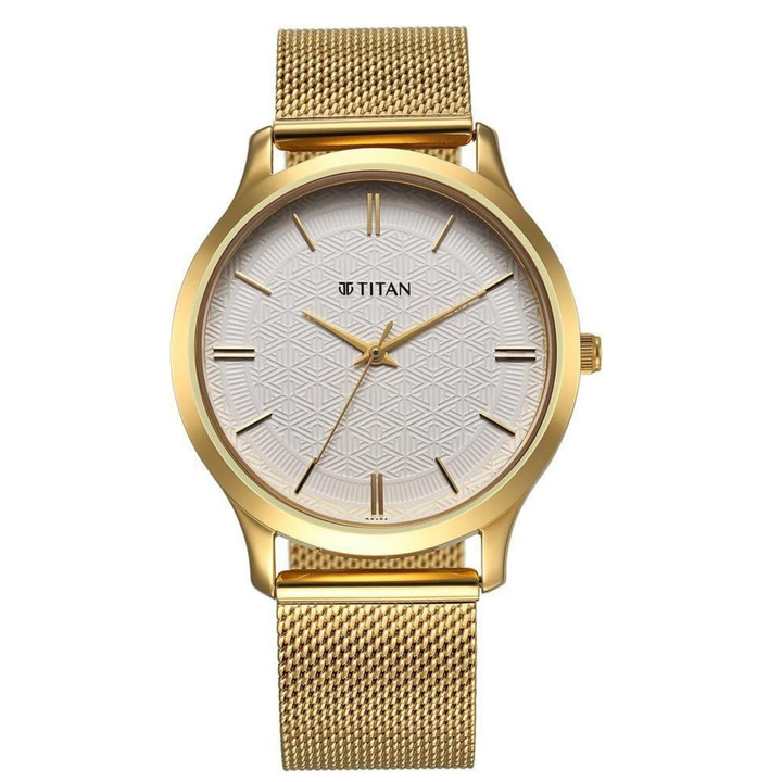 Titan Analog Men’s Watch with Classic White Dial