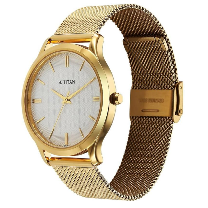 Titan Analog Men’s Watch with Classic White Dial