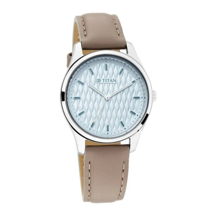 Titan Workwear Women’s Blue Dial Watch with Leather Strap