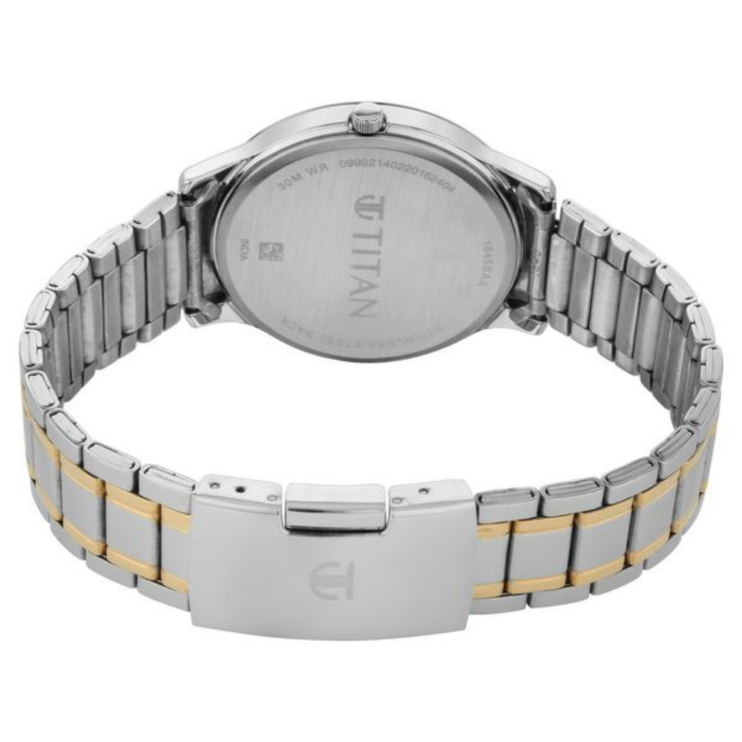 Titan Multi-Function Classic: Precision Meets Style – Obsidian Black Dial with Day-Date Utility and Durable Stainless Steel Strap