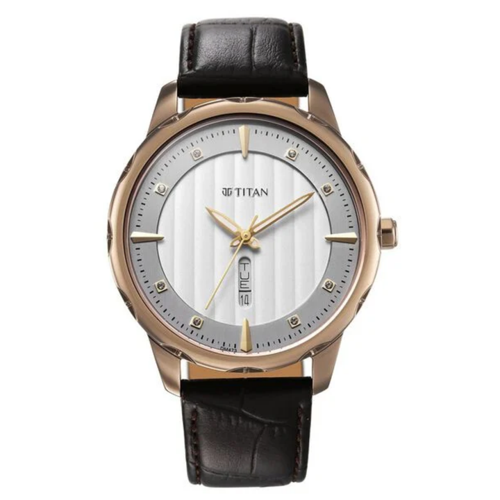 Titan Regalia Opulent: Ivory Majesty – A Multi-Layered Masterpiece with Integrated Day-Date Display and Polished Gilded Accents