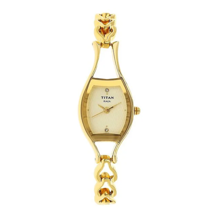 Titan Raga Women’s Watch – Champagne Dial with Elegant Metal Strap