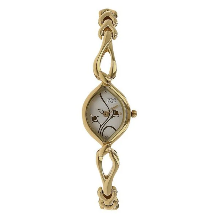 Titan Raga Flora Women’s Analog Watch – Silver Dial with Metal Strap