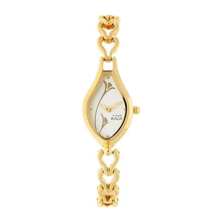 Titan Raga Women’s Watch – White Dial with Elegant Metal Strap