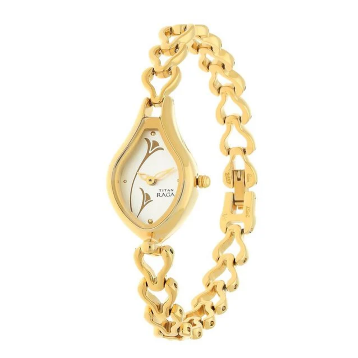 Titan Raga Women’s Watch – White Dial with Elegant Metal Strap