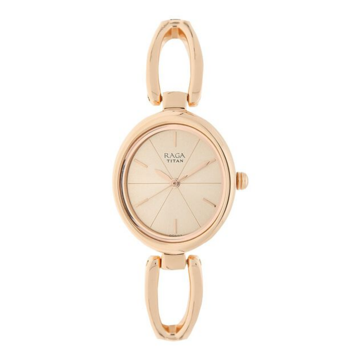 Titan Raga Viva Women’s Watch with Rose Gold Dial and Metal Strap