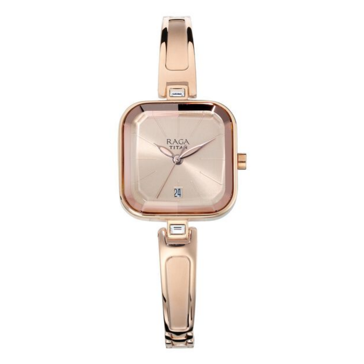 Titan Raga Viva Women’s Watch – Rose Gold Dial with Elegant Metal Strap