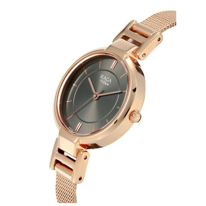 Titan Raga Viva Women’s Watch – Anthracite Dial with Elegant Metal Strap