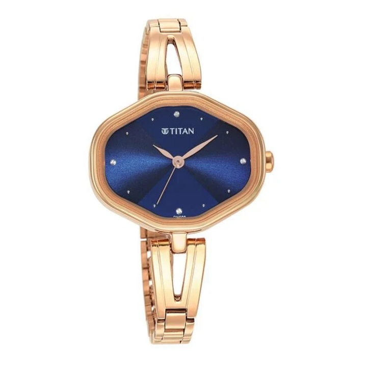 Titan Karishma Women’s Blue Dial Watch with Metal Strap