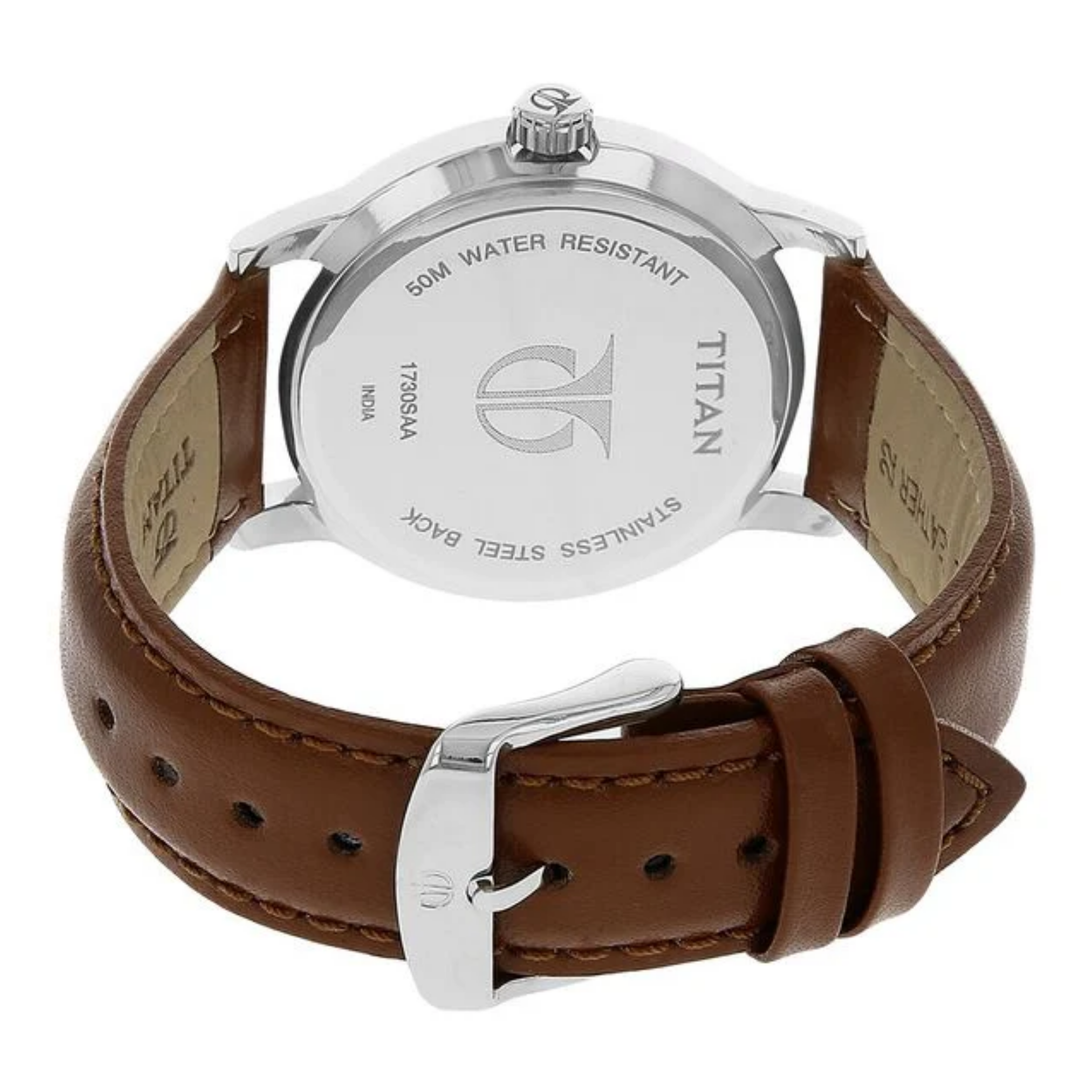 Titan Quartz Analog Watch for Men – Sleek Black Dial with Classic Leather Band
