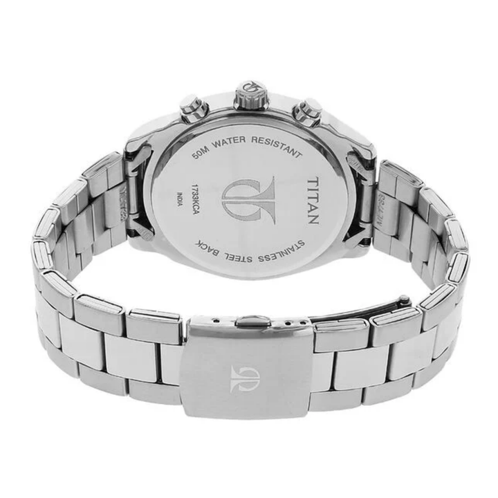 Titan Men’s Multifunction Watch with Dark Grey Dial and Two-Tone Stainless Steel Bracelet