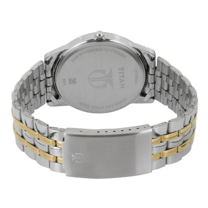 Titan Classic Men’s Watch – Silver Dial &amp; Stainless Steel Bracelet – Day-Date Function