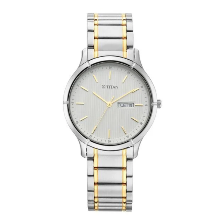 Titan Lagan: The Sovereign Edition | Men’s White Sunray Watch with Gold