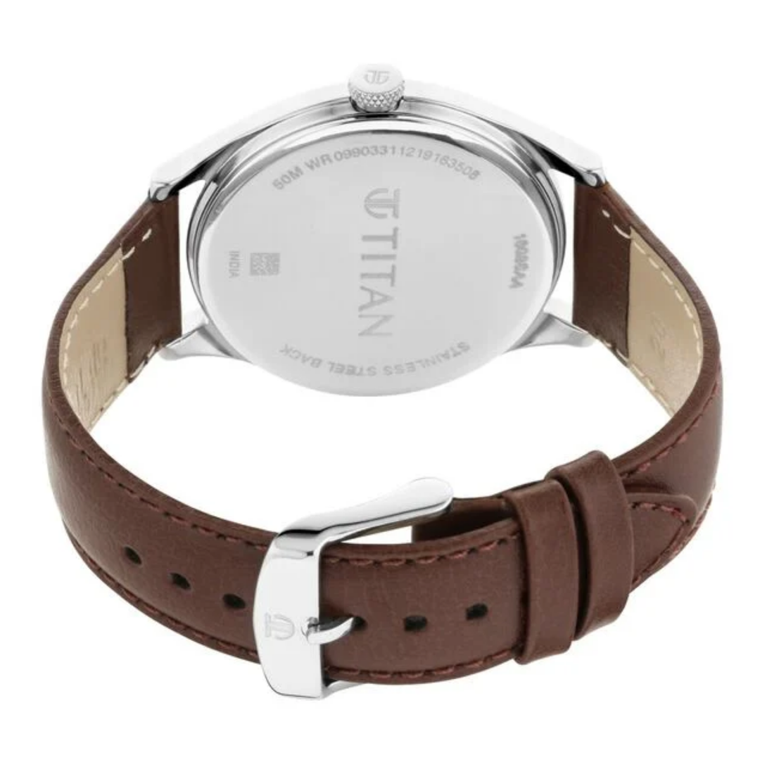Titan Workwear: The Midnight Edition Men’s Slim Leather Timepiece