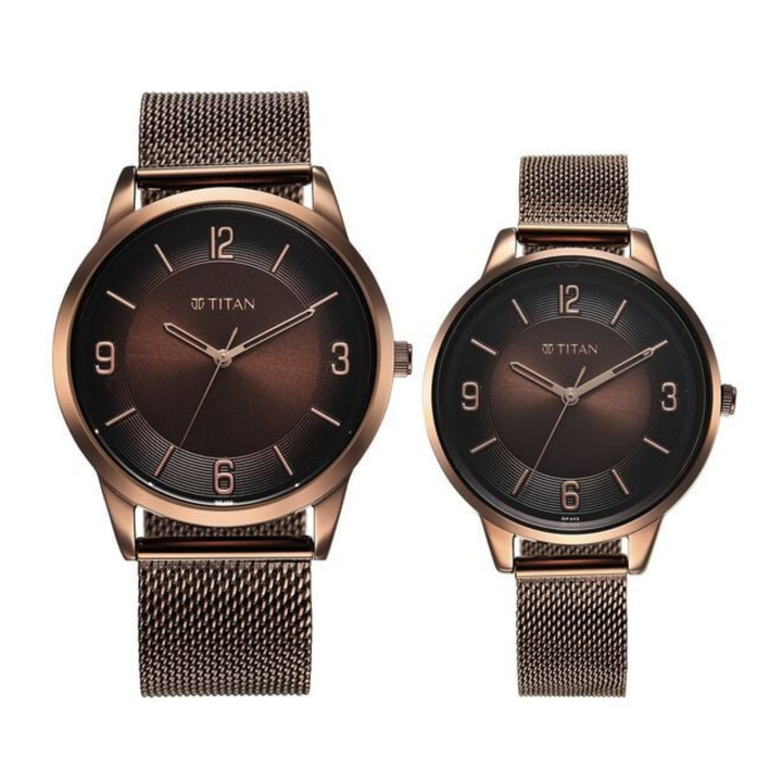 Titan Bandhan: The Chocolate &amp; Gold Collection | Premium Date Watch Set